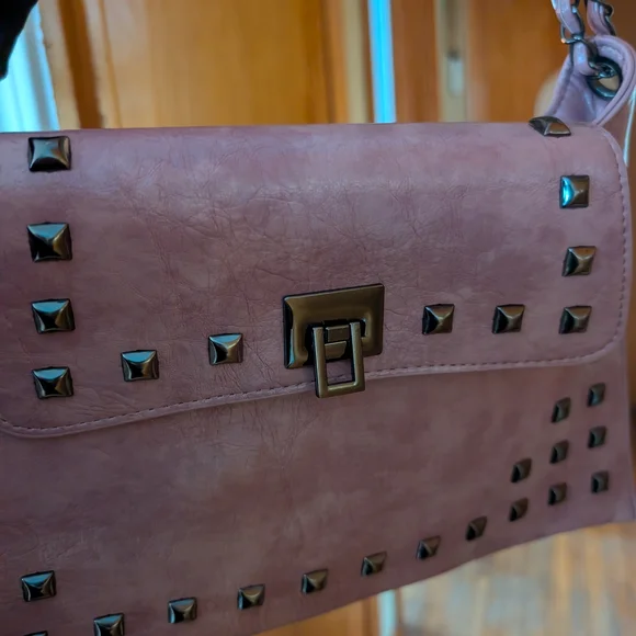 Studded Pink Shoulder Bag - Picture 3 of 3